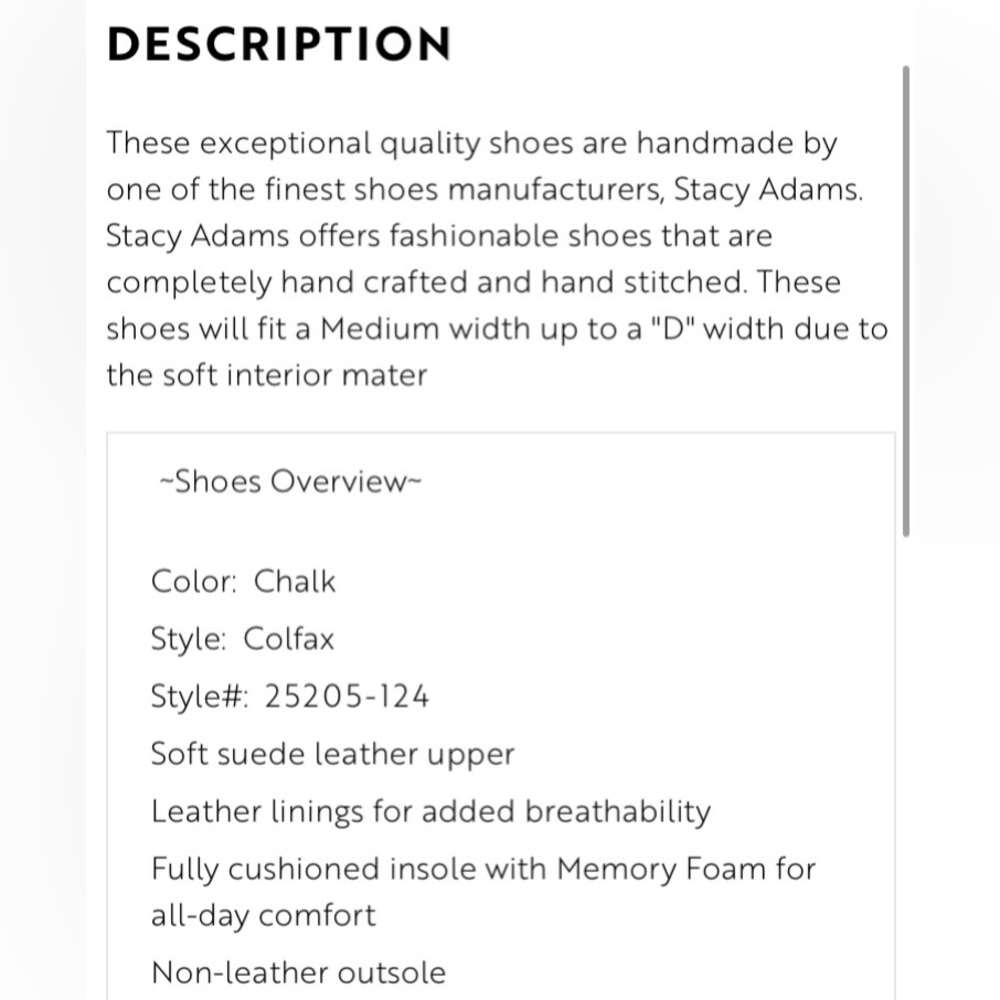 Stacy Adams "Colfax" Chalk Genuine Suede Leather Moc Toe Penny Slip - Picture 7 of 12